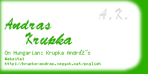 andras krupka business card